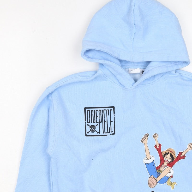 Zara Boys Blue 9-10 Years One Piece Luffy Graphic Print Pullover Hoodie