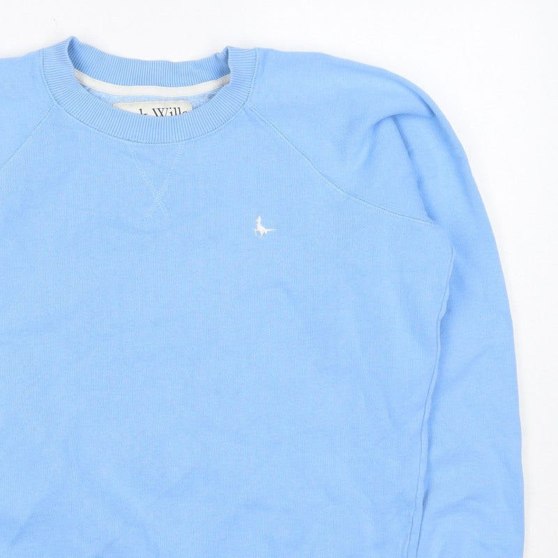 Jack Wills Women Blue UK 8 Pullover Fleece Logo Sweatshirt