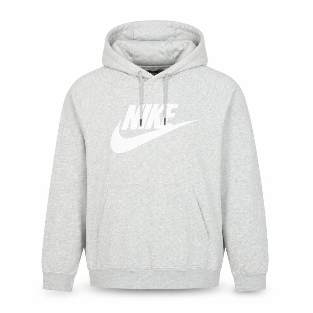 Nike Men's Grey S Pullover Hoodie Logo Pocket Cotton Blend