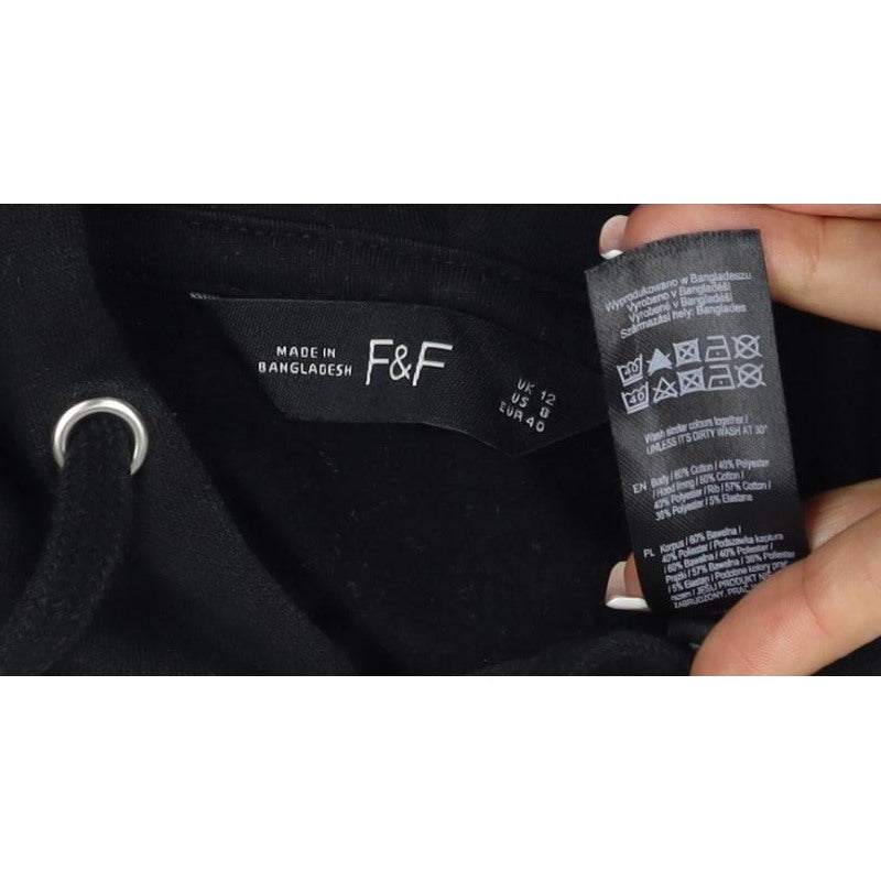 R&F Women’s Black UK 20 Pullover Hooded Sweatshirt Drawstring