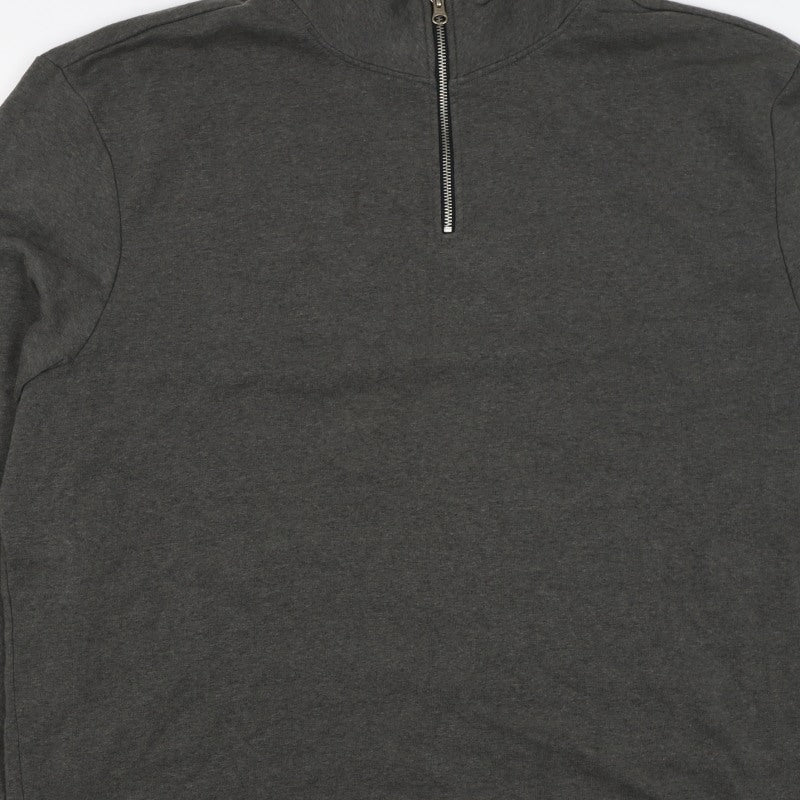 Livegy Men’s Grey XL 1/4 Zip Fleece Lined High Neck Sweatshirt NYC