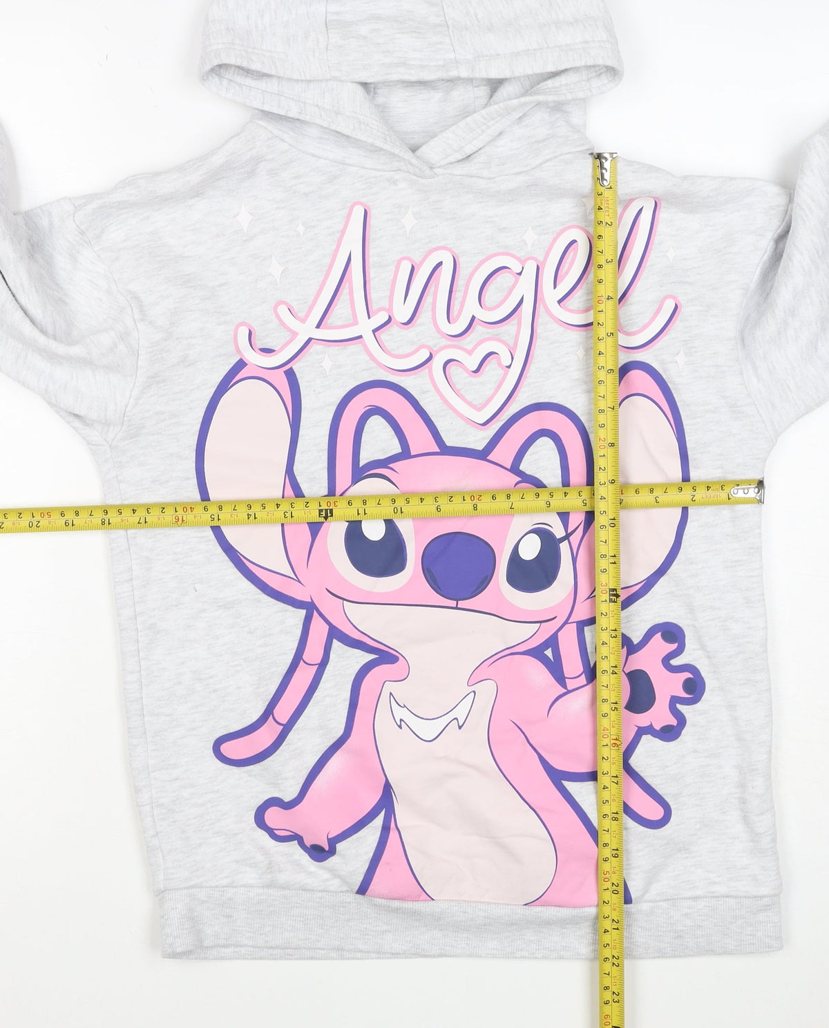 Disney Girls Grey Angel Lilo & Stitch Pullover Hoodie 12-13 Years