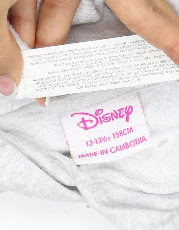 Disney Girls Grey Angel Lilo & Stitch Pullover Hoodie 12-13 Years