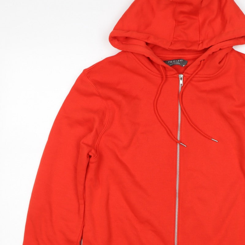 Primark Premium Men’s Red M Full Zip Hoodie Drawstring Pockets