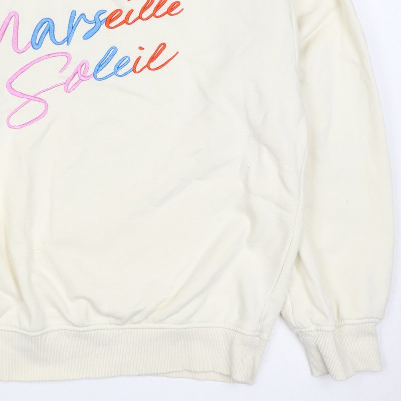H&M Women Ivory S Marseille Soleil Embroidered Crew Neck Sweatshirt