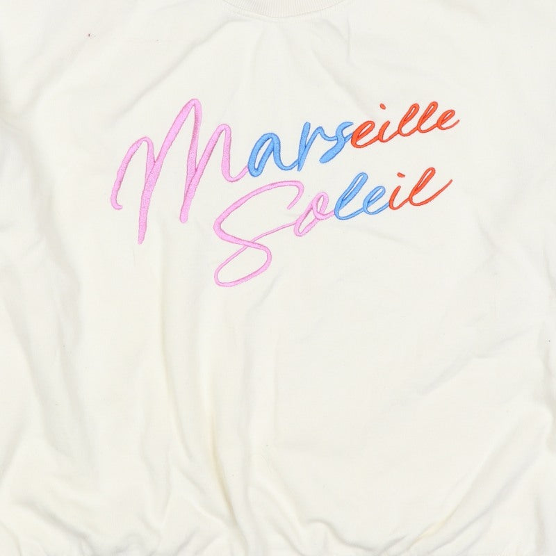 H&M Women Ivory S Marseille Soleil Embroidered Crew Neck Sweatshirt