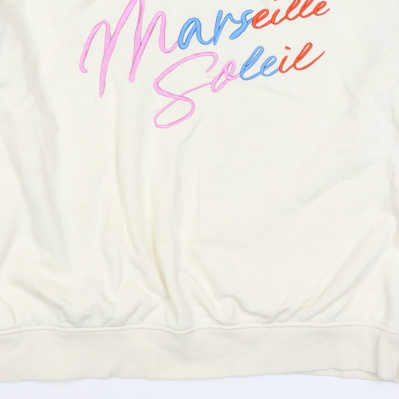 H&M Women Ivory S Marseille Soleil Embroidered Crew Neck Sweatshirt