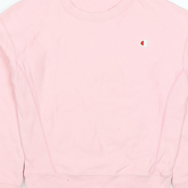 Champion Women Pink XS Reverse Weave Logo Crewneck Sweatshirt