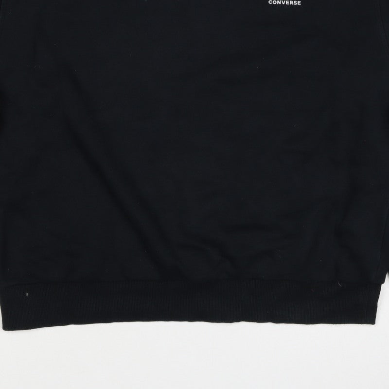 Converse Women’s Black M Logo Crew Neck Pullover Sweatshirt