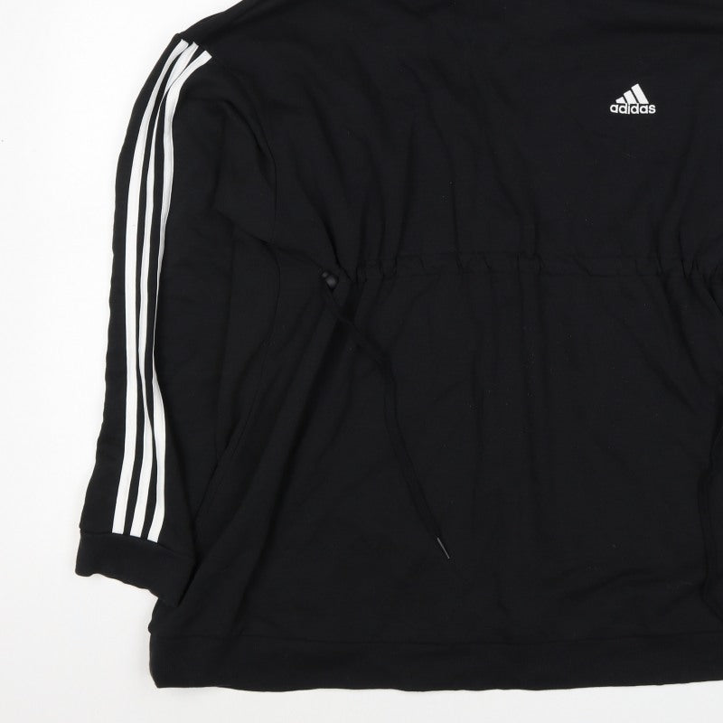 Adidas Women’s Black XL 20-22 3 Stripe Logo Pullover Hoodie