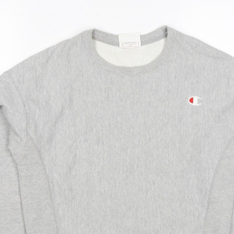 Champion Women Grey XS Reverse Weave Logo Crew Neck Pullover Sweatshirt