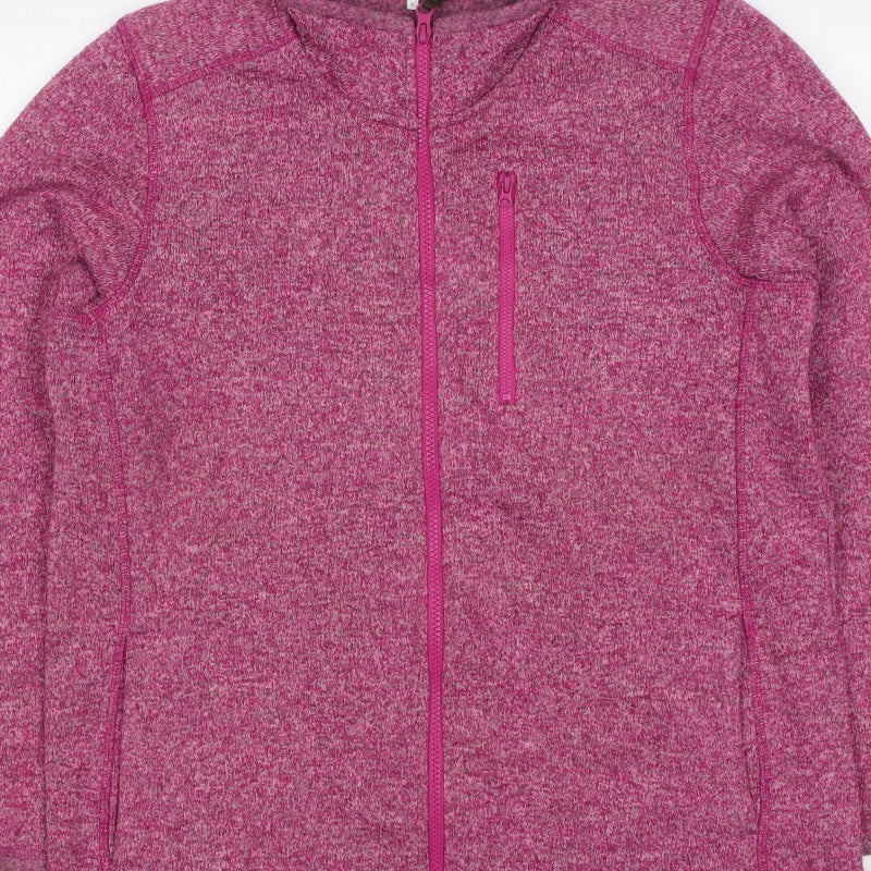 Cotton Traders Women’s Pink M Fleece Full Zip Collared Jacket