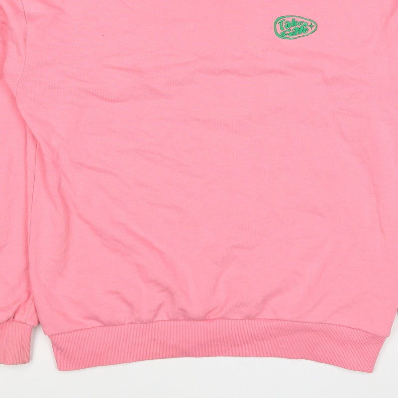 Junkyard Women’s Pink S Take Care Logo Crew Neck Sweatshirt