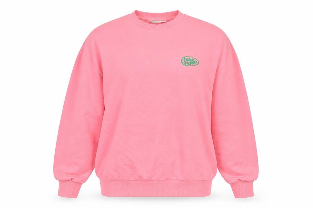 Junkyard Women’s Pink S Take Care Logo Crew Neck Sweatshirt