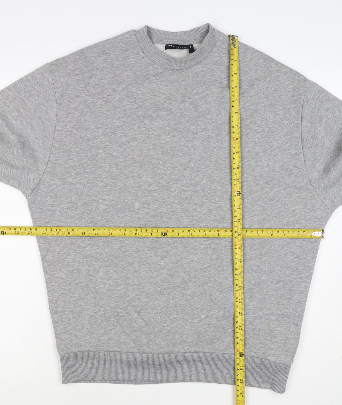 ASOS Design Men’s Grey XS Crew Neck Fleece Pullover Sweatshirt