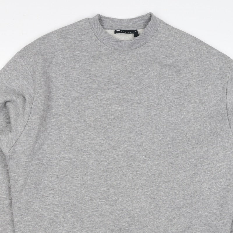 ASOS Design Men’s Grey XS Crew Neck Fleece Pullover Sweatshirt