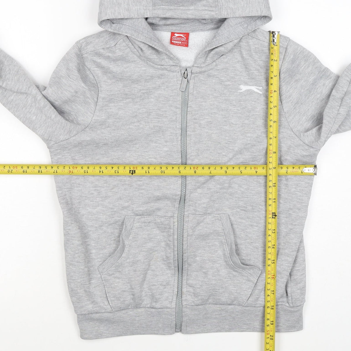 Slazenger Boys Grey Full Zip Hoodie 11-12 Years Fleece Logo
