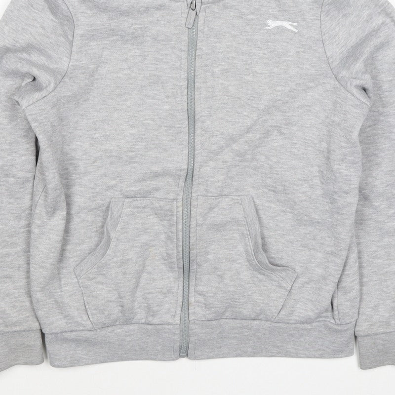 Slazenger Boys Grey Full Zip Hoodie 11-12 Years Fleece Logo