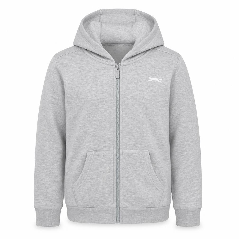 Slazenger Boys Grey Full Zip Hoodie 11-12 Years Fleece Logo