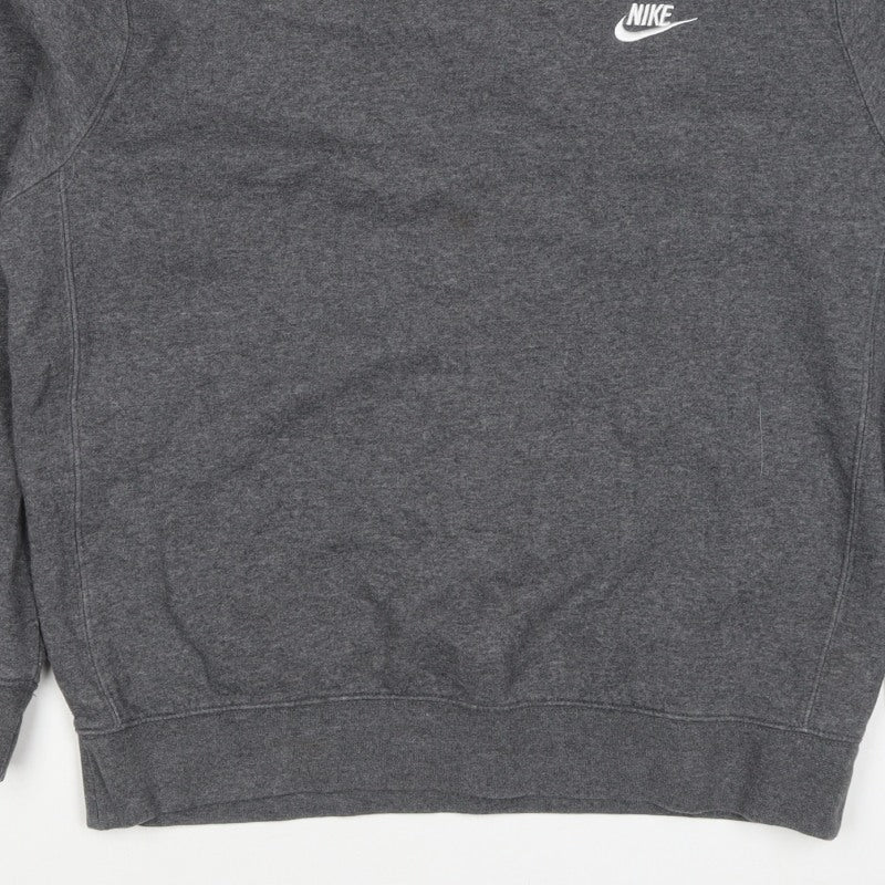 Nike Men’s Grey M Pullover Crew Neck Logo Sweatshirt