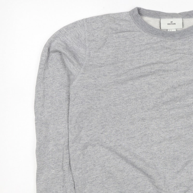 H&M Edition Men’s Grey M Crew Neck Cotton Silk Pullover Sweatshirt