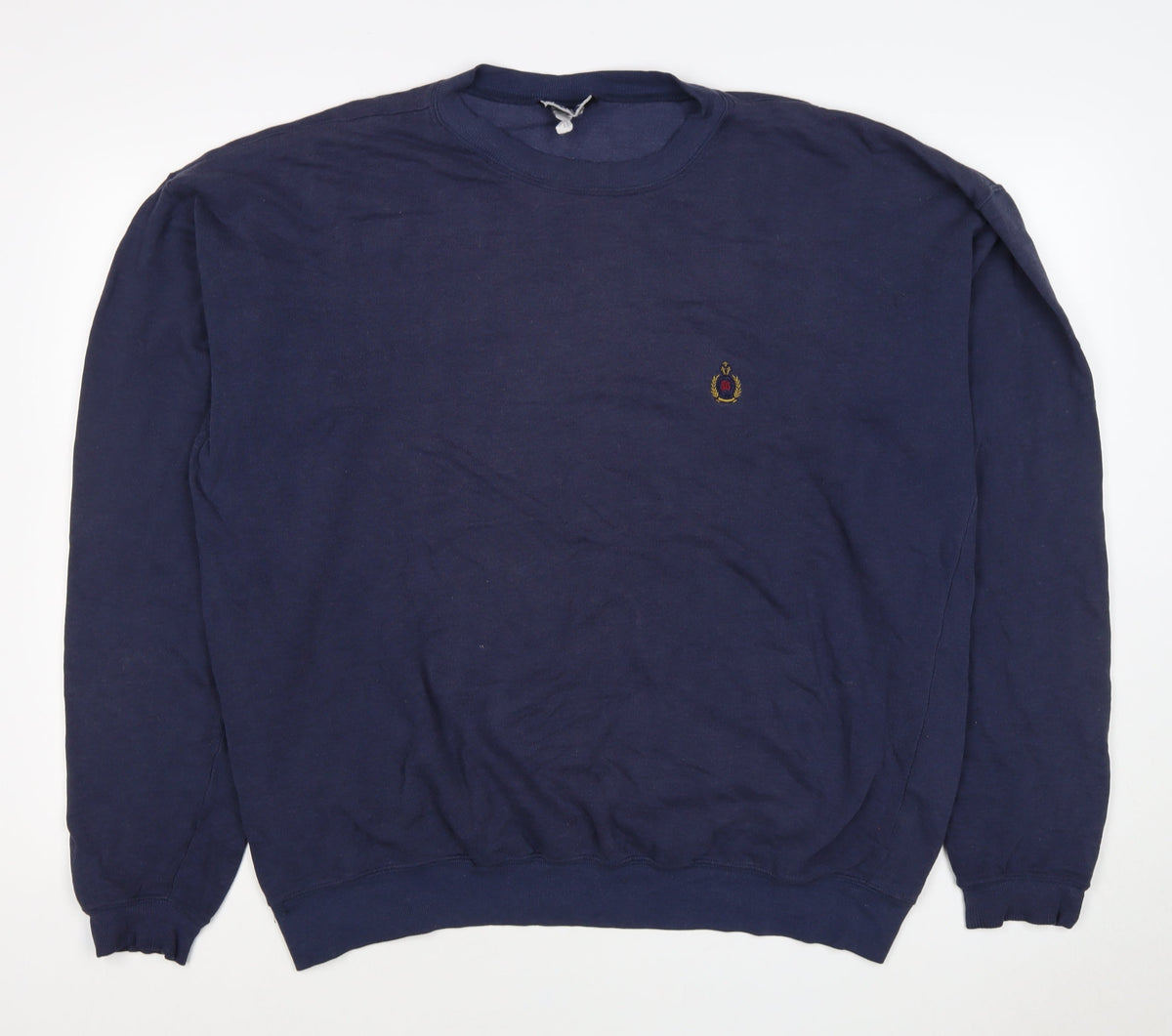 Bugle Boy Men’s Blue XL Crew Neck Embroidered Logo Pullover Sweatshirt