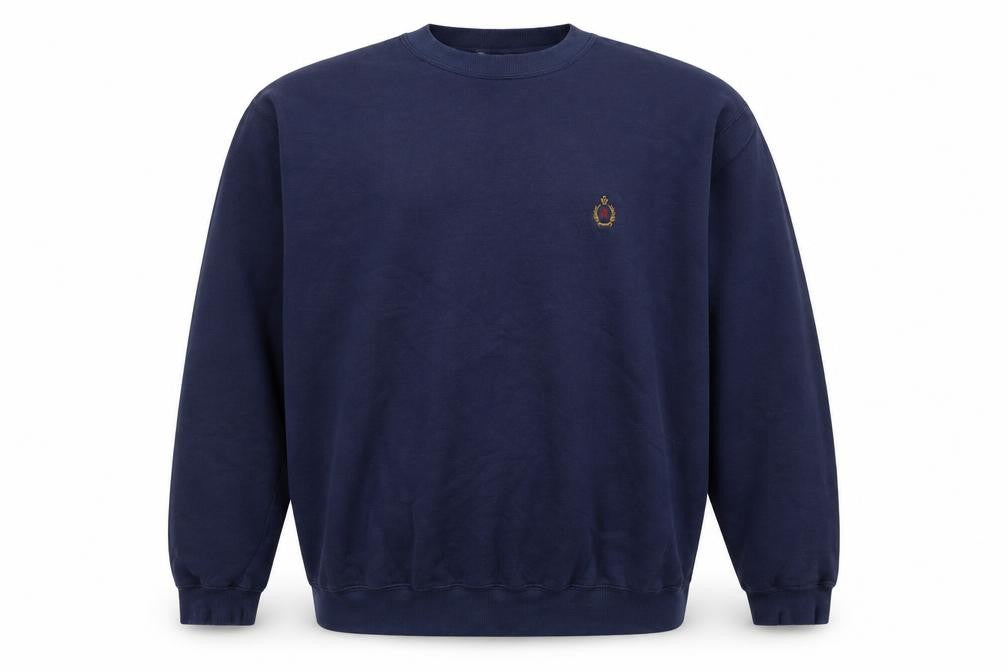 Bugle Boy Men’s Blue XL Crew Neck Embroidered Logo Pullover Sweatshirt
