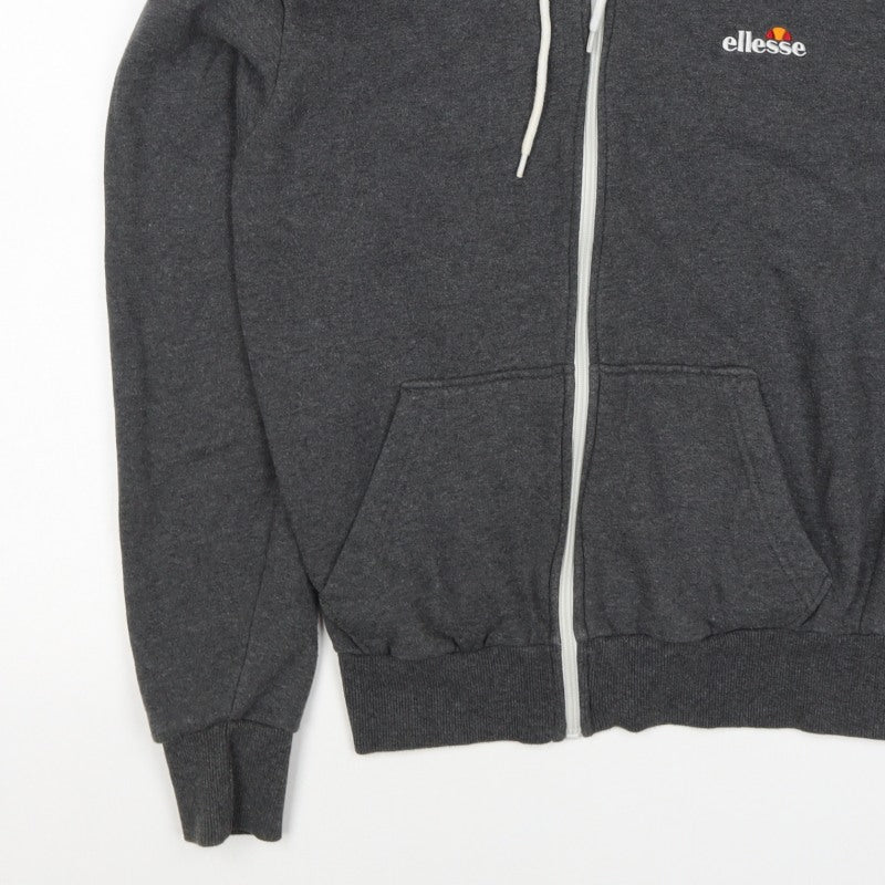 Ellesse Men’s Grey Small Full Zip Logo Hoodie Sports Fleece