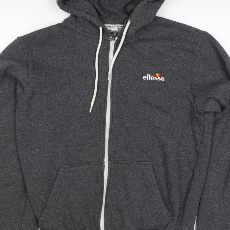 Ellesse Men’s Grey Small Full Zip Logo Hoodie Sports Fleece
