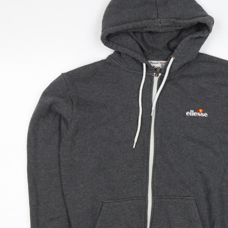 Ellesse Men’s Grey Small Full Zip Logo Hoodie Sports Fleece