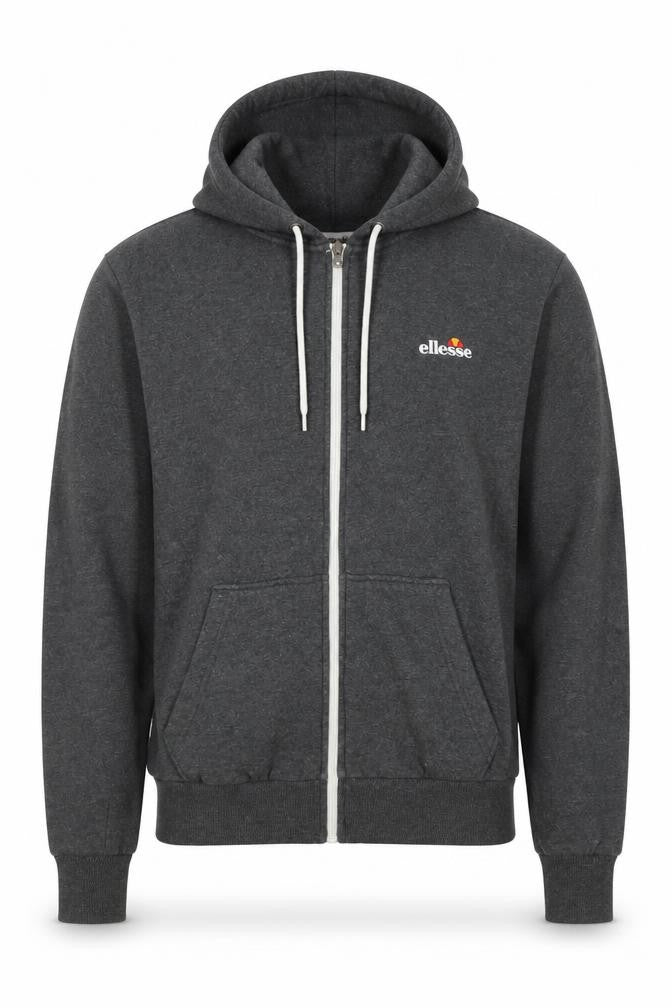 Ellesse Men’s Grey Small Full Zip Logo Hoodie Sports Fleece