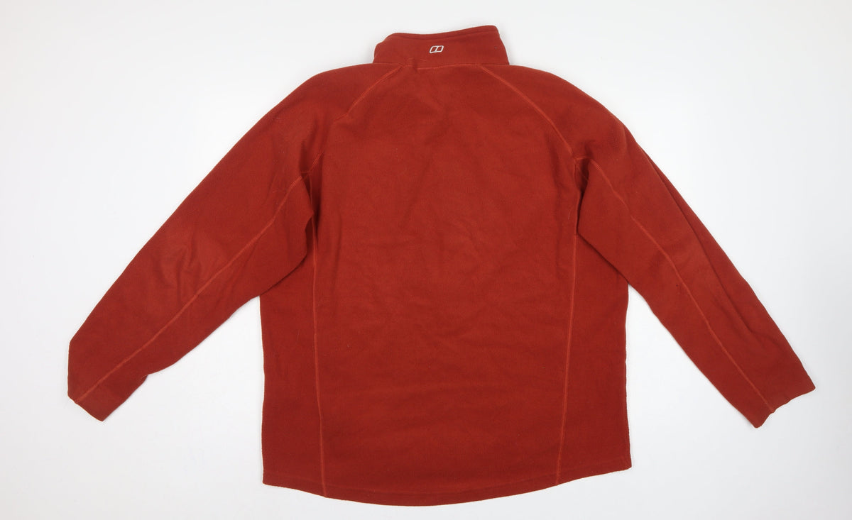 Berghaus Men Red XL Full Zip Fleece Jacket Stand-Up Collar Hiking