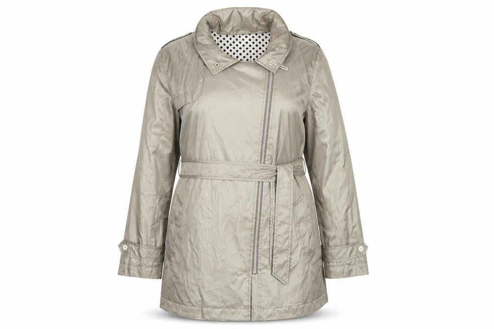 Lakeland Women Beige UK 16 Belted Hooded Rain Jacket Mid-Length