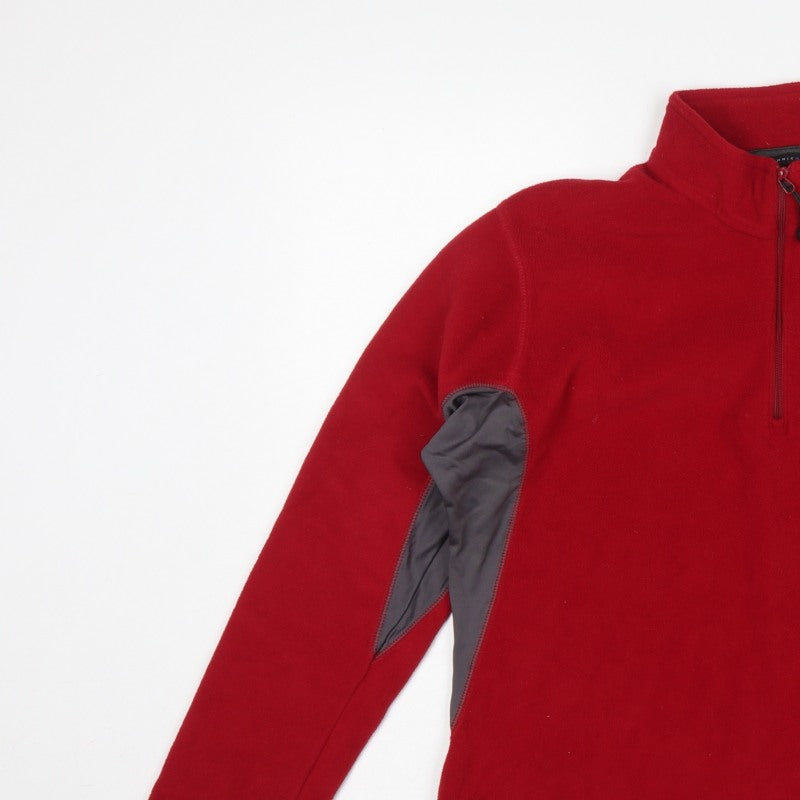 Technicals Women’s Red Grey Fleece 1/4 Zip Sweatshirt UK 16