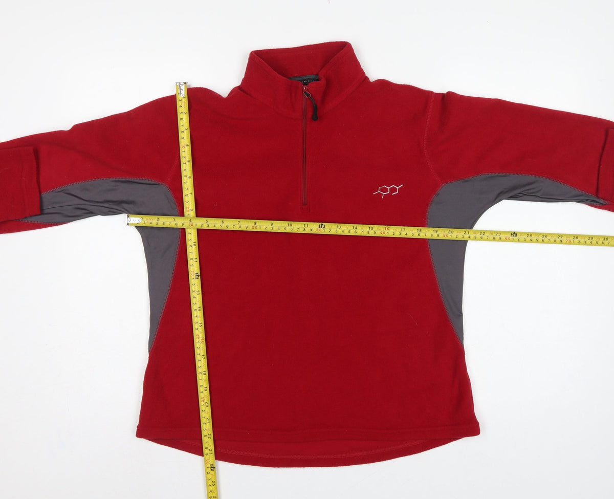 Technicals Women’s Red Grey Fleece 1/4 Zip Sweatshirt UK 16