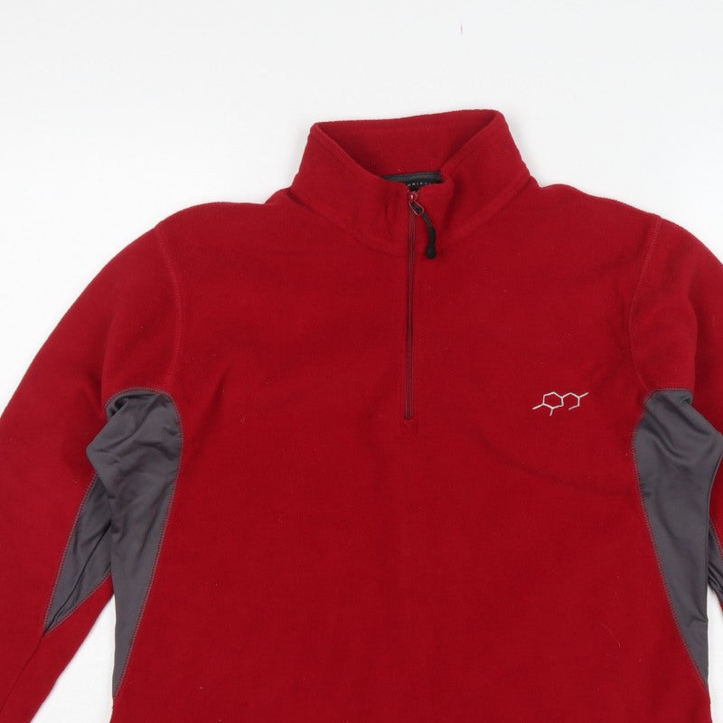 Technicals Women’s Red Grey Fleece 1/4 Zip Sweatshirt UK 16