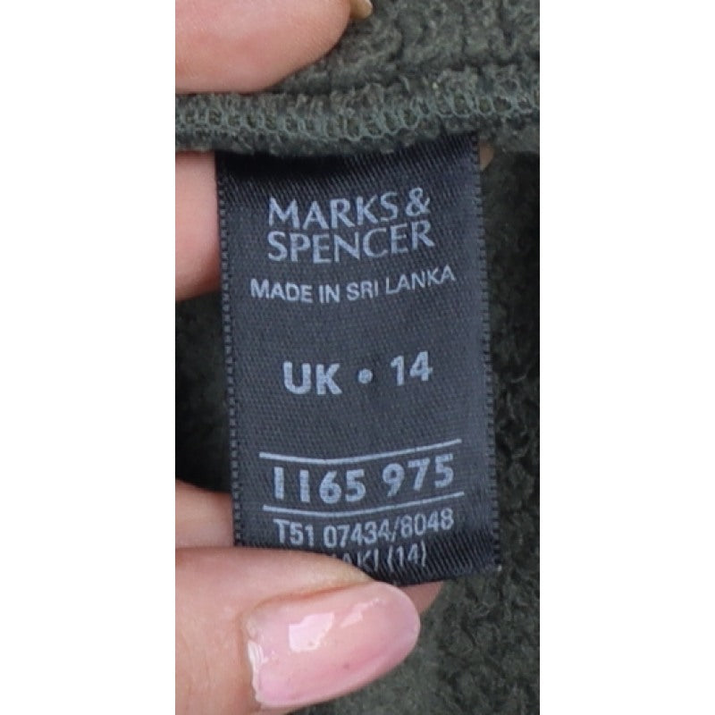 Marks and Spencer Women’s Green UK 14 Hooded Fleece Zip Jacket