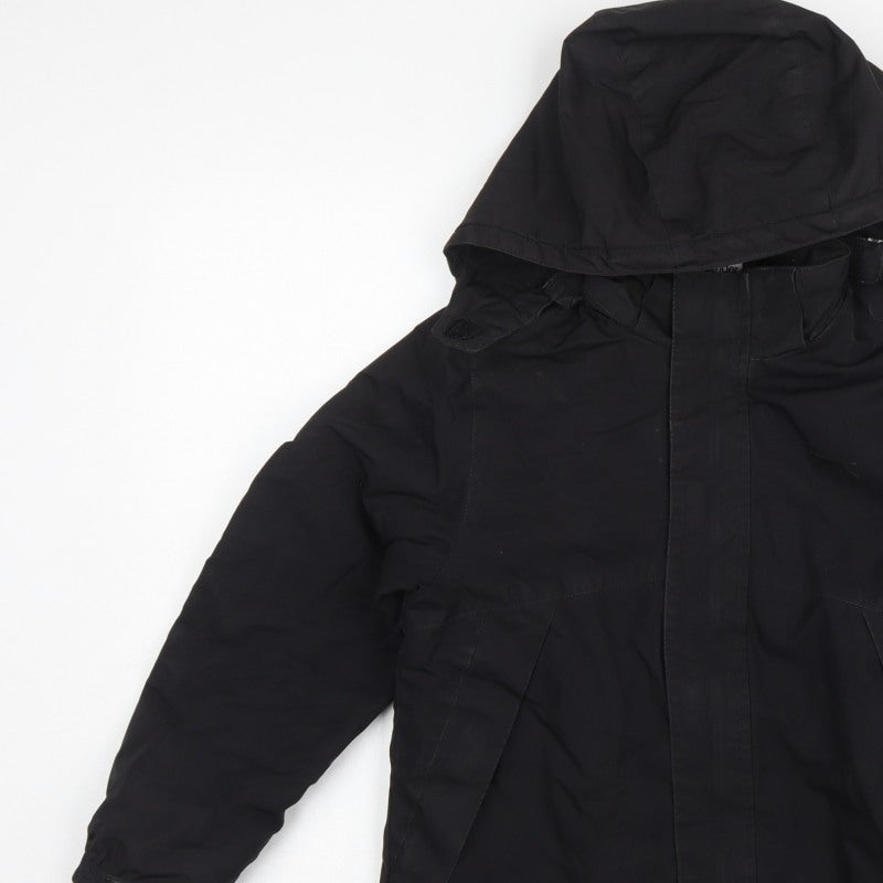Slazenger Boys Black 11-12 Years Hooded Parka Jacket Winter Coat