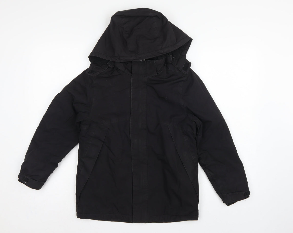 Slazenger Boys Black 11-12 Years Hooded Parka Jacket Winter Coat