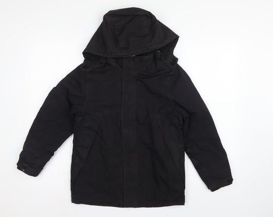 Slazenger Boys Black 11-12 Years Hooded Parka Jacket Winter Coat