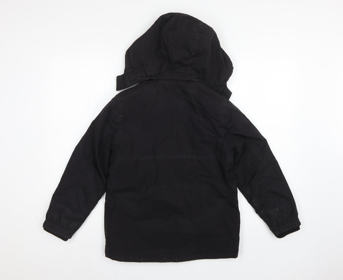 Slazenger Boys Black 11-12 Years Hooded Parka Jacket Winter Coat