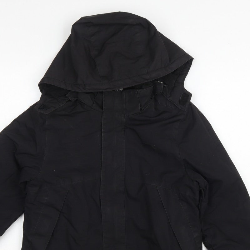 Slazenger Boys Black 11-12 Years Hooded Parka Jacket Winter Coat