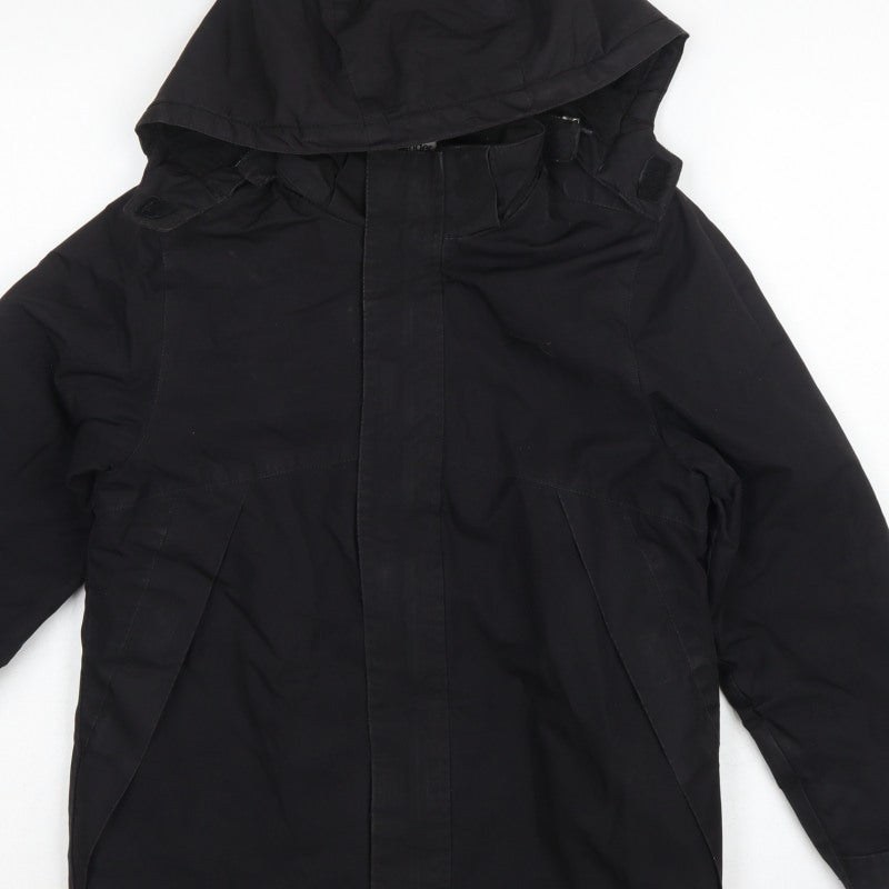 Slazenger Boys Black 11-12 Years Hooded Parka Jacket Winter Coat