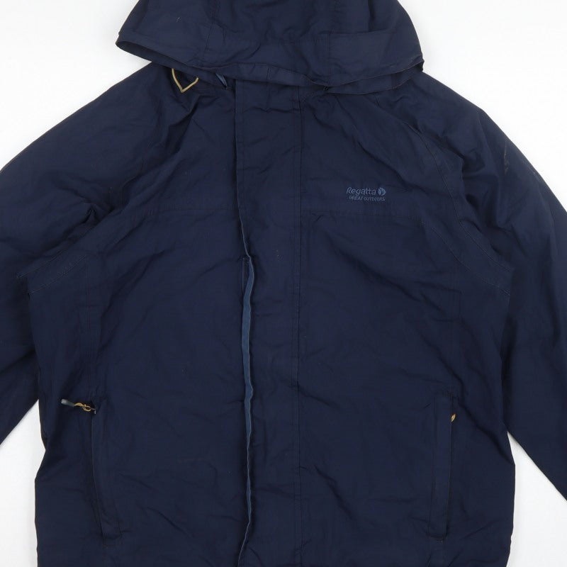 Regatta Men’s Blue M 40in Hydrafort Waterproof Hooded Rain Jacket