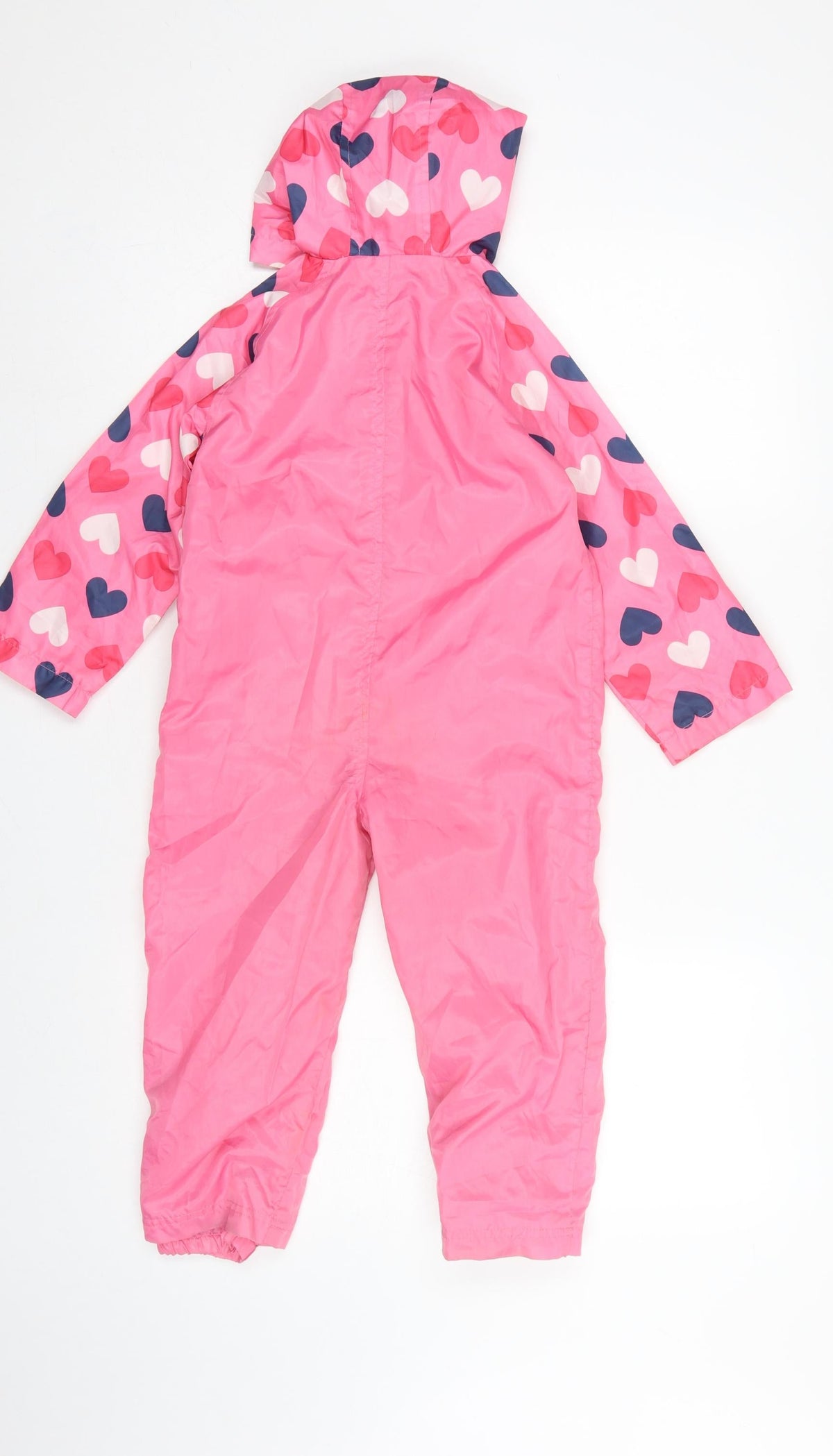 Chad Valley Girls Pink Heart Hooded Snowsuit Age 3-4 Years Zip