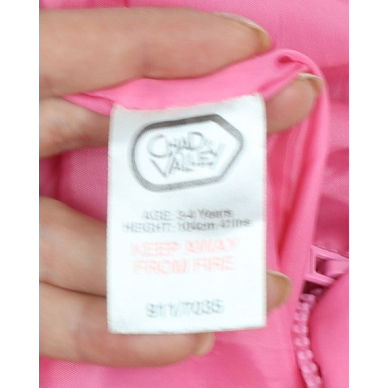 Chad Valley Girls Pink Heart Hooded Snowsuit Age 3-4 Years Zip