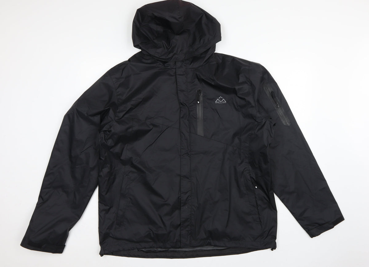 Outdoorsports Men’s Black XL Hooded Windbreaker Jacket