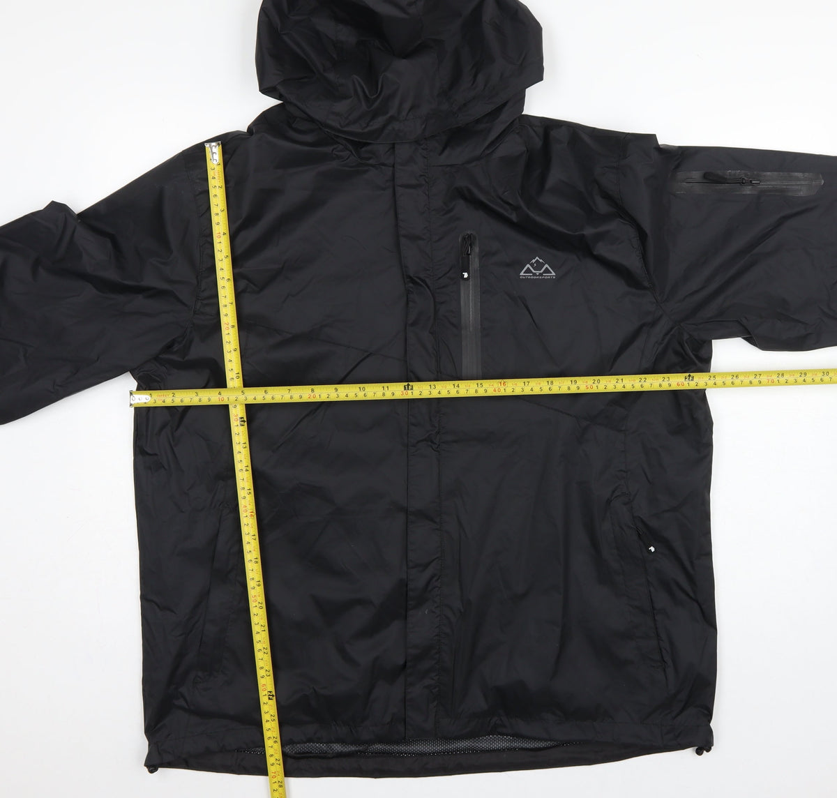 Outdoorsports Men’s Black XL Hooded Windbreaker Jacket