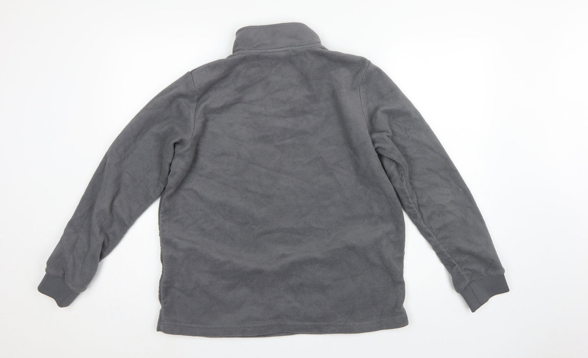 Nautica Men's Grey M 1/4 Zip Fleece Pullover Sweatshirt Logo Pockets