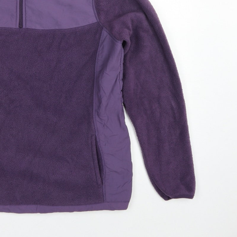 Papaya Women Purple UK 12 Quarter Zip Fleece Pullover Sweatshirt